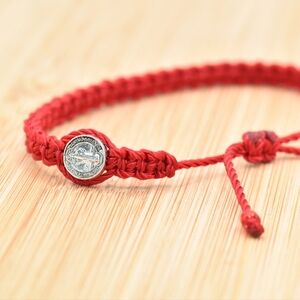 St. Benito bracelet, handmade religious bracelet, red bracelet for good luck